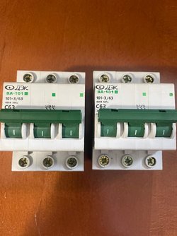 Выключатели ВА-101-3/63А, 400в, 50Гц