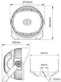 Мачтовый светодиодный прожектор 500 Вт, 65000 Лм, 5000К, Ra80, 50°х125°, модель R350-500W