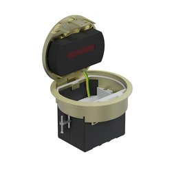 Люк в пол на 1,5 поста (45х45мм), с суппортом и коробкой, латунь IP66, LUK/1,5BR66