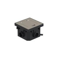 Люк в пол на 1 поста (45х45мм), с суппортом и коробкой, цвет сталь IP44 (1шт), LUK/1AL, Экопласт